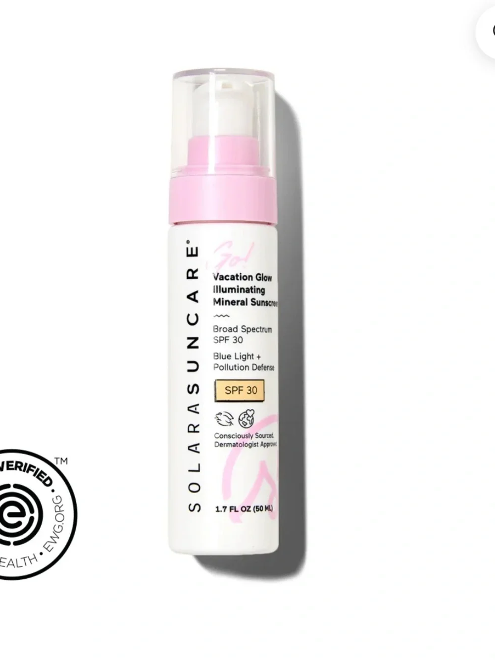 Solare Suncare Vacation Glow Illuminating Mineral Face Sunscreen SPF 30